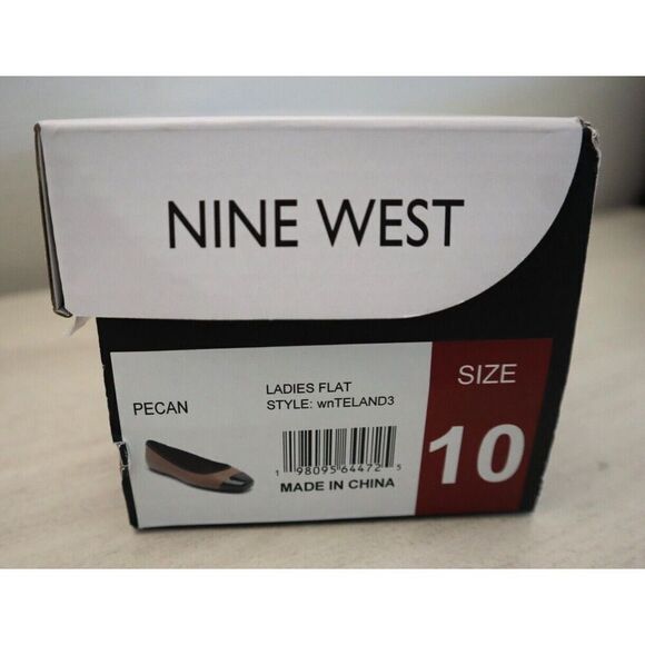 Nine West Women Sz 10M Pecan Brown/Black Teland Slip-On Cap Toe Ballet Flats - Picture 11 of 11